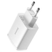 Baseus kompakt hurtiglader CCXJ020102, 3x USB, 17W - Hvit