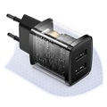 Baseus kompakt vegglader med 2 USB-porter - 10,5W - svart