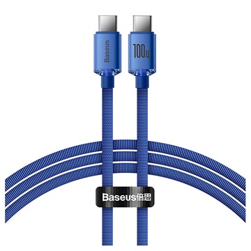 Baseus Crystal Shine USB-C / USB-C Kabel CAJY000603 - 1.2m - Blå