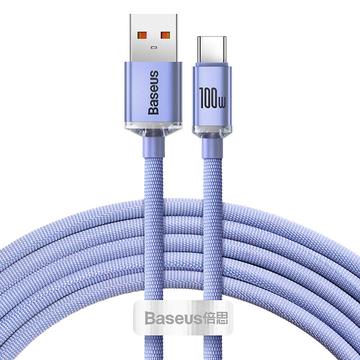 Baseus Crystal Shine USB-A/USB-C-kabel - 1.2m, 100W - Lilla