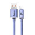 Baseus Crystal Shine USB-A/USB-C-kabel - 1.2m, 100W - Lilla