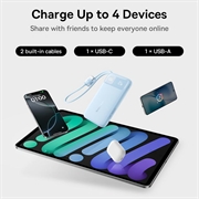 Baseus EnerFill FC11 20000mAh powerbank 22.5W - USB-C-, Lightning-kabler - blå