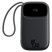 Baseus EnerFill FC31 Qpow 3 10000mAh powerbank 45W - USB-C-kabel, digitalt display - svart
