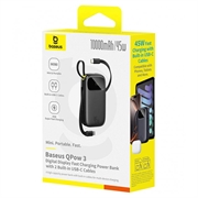 Baseus EnerFill FC31 Qpow 3 10000mAh powerbank 45W - USB-C-kabel, digitalt display - svart