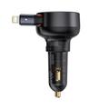 Baseus Enjoyment Pro 55W billader med uttrekkbar Lightning-kabel - svart