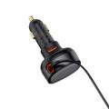 Baseus Enjoyment Pro 55W billader med uttrekkbar Lightning-kabel - svart