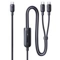 Baseus Flash 4 2-i-1 USB-C til dobbel USB-C hurtigladekabel 1.5m/140W - svart
