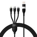 Baseus Flash Series II 100W 3-i-2 hurtigladekabel - 1.2m - svart