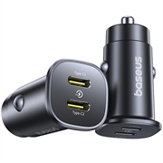 Baseus GoTrip 30W dobbel USB-C-billader - svart