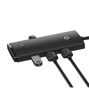 Baseus Lite Series Hub 4in1 WKQX030001 USB til 4x USB 3.0, 25 cm - svart