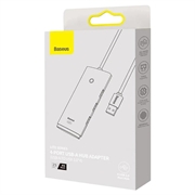 Baseus Lite Series Hub 4in1 WKQX030001 USB til 4x USB 3.0, 25 cm - svart