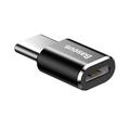 Baseus Mini Series MicroUSB / USB-C OTG-adapter - Svart