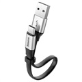 Baseus Nimble Lade & Synkron USB-C Kabel CATMBJ-0S - 23cm - Sølv