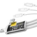 Baseus Silky 3-i-1 USB-C til Lightning, USB-C, MicroUSB hurtigladingskabel - 100 W/1,5 m
