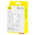 Baseus Silky 3-i-1 USB-C til Lightning, USB-C, MicroUSB hurtigladingskabel - 100 W/1,5 m