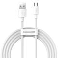 Baseus Simple Wisdom USB-A / MicroUSB-kabel - 1.5m, 2 Stk. - Hvit