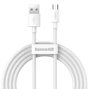 Baseus Simple Wisdom USB-A / MicroUSB-kabel - 1.5m, 2 Stk. - Hvit