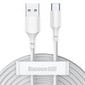 Baseus Simple Wisdom USB-A / USB-C-kabel - 1.5m, 2 Stk. - Hvit