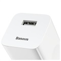Baseus Enkelt USB Rask Reiselader CCALL-BX02 - 24W - Hvit