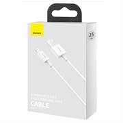 Baseus Superior Series Lightning Kabel - 0.25m - Hvit