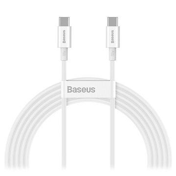 Baseus Superior Series USB-C / USB-C Kabel - 100W, 2m - Hvit