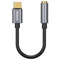 Baseus USB-C / 3.5mm Audio-adapter Kabel CAHUB-EZ0G - Mørkgrå