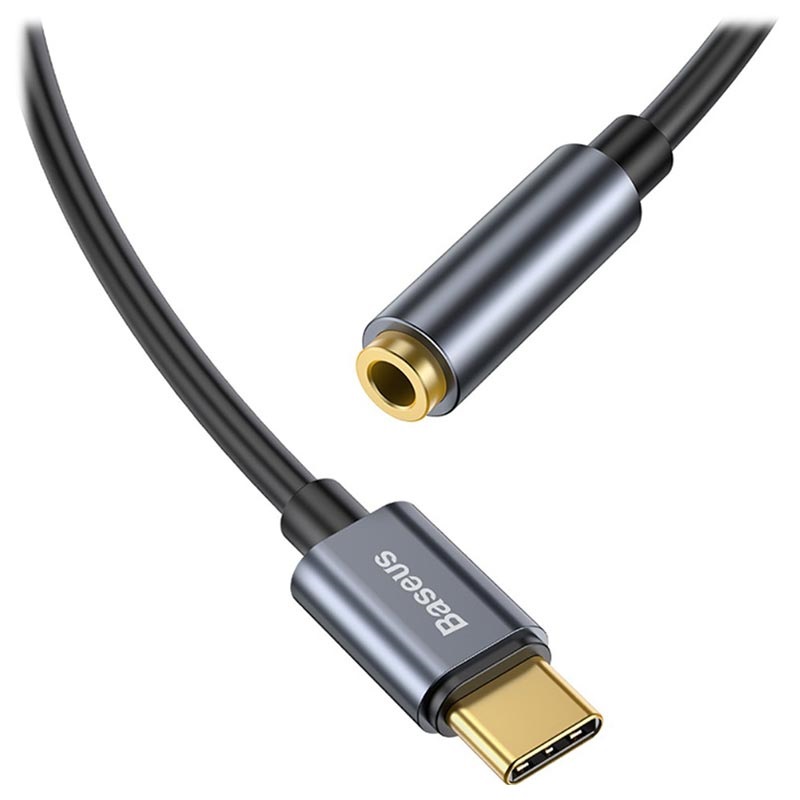 BASEUS USB-C till 3.5mm AUX Adapter, DAC Svart