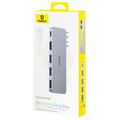 Baseus UltraJoy USB-C-nav med 5 porter - HDMI, USB-C, 3x USB-A - Grå
