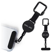 Beline tyverisikret telefonstropp med låsbar karabinkrok - 60cm - svart