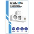 Beline Power Strip med LED-bakgrunnsbelysning - 2x USB-A, USB-C, 2x AC - Hvit
