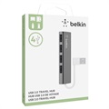 Belkin Ultra-Slim USB 2.0 Travel Hub - 4 Port - Svart