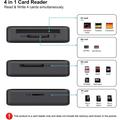 Benfei 4-i-1 USB-C/USB-A 3.0-kortleser - SD, microSD, MS & CF-kort - svart