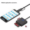 Benfei 4-i-1 USB-C/USB-A 3.0-kortleser - SD, microSD, MS & CF-kort - svart