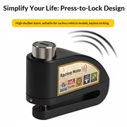 Bengguo skivebremselås med 110dB alarm for sykkel og motorsykkel - svart