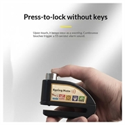 Bengguo skivebremselås med 110dB alarm for sykkel og motorsykkel - svart