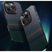 iPhone 16 Pro Benks Kevlar Aramid Fiber-deksel - MagSafe-kompatibel - Grå / grønn