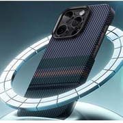 iPhone 16 Pro Benks Kevlar Aramid Fiber-deksel - MagSafe-kompatibel - Grå / grønn