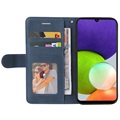 Bi-Color Series Samsung Galaxy A22 4G Lommebok-deksel - Blå