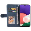 Bi-Color Series Samsung Galaxy A22 5G, Galaxy F42 5G Lommebok-deksel - Blå