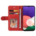Bi-Color Series Samsung Galaxy A22 5G, Galaxy F42 5G Lommebok-deksel - Rød