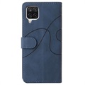 Bi-Color Series Samsung Galaxy A12 Lommebok-deksel - Blå