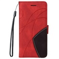Bi-Color Series Samsung Galaxy A32 5G/M32 5G Lommebok-deksel - Rød