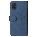 Bi-Color Series Samsung Galaxy A51 Lommebok-deksel - Blå