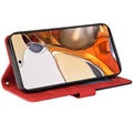 Bi-Color Series Xiaomi 11T/11T Pro Lommebok-deksel - Rød