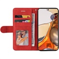 Bi-Color Series Xiaomi 11T/11T Pro Lommebok-deksel - Rød