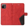Bi-Color Series Xiaomi Mi 11 Lite 5G Lommebok-deksel - Rød