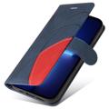 Bi-Color Series iPhone 14 Pro Max Lommebok-deksel - Blå