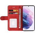 Bi-Color Series Samsung Galaxy S21 5G Lommebok-deksel - Rød