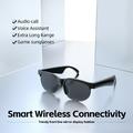 Bluetooth 5.3-solbriller med smart lyd og AI-oversettelse - svart