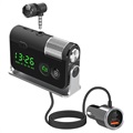 Bluetooth FM-sender / Billader BC73 - Sølv / Svart